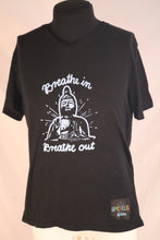 Breathe In...Breathe Out...Buddha Upcycled 100% Organic Cotton Black Tee Shirt