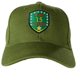 hemp golf hat front - tiger woods - green